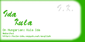 ida kula business card